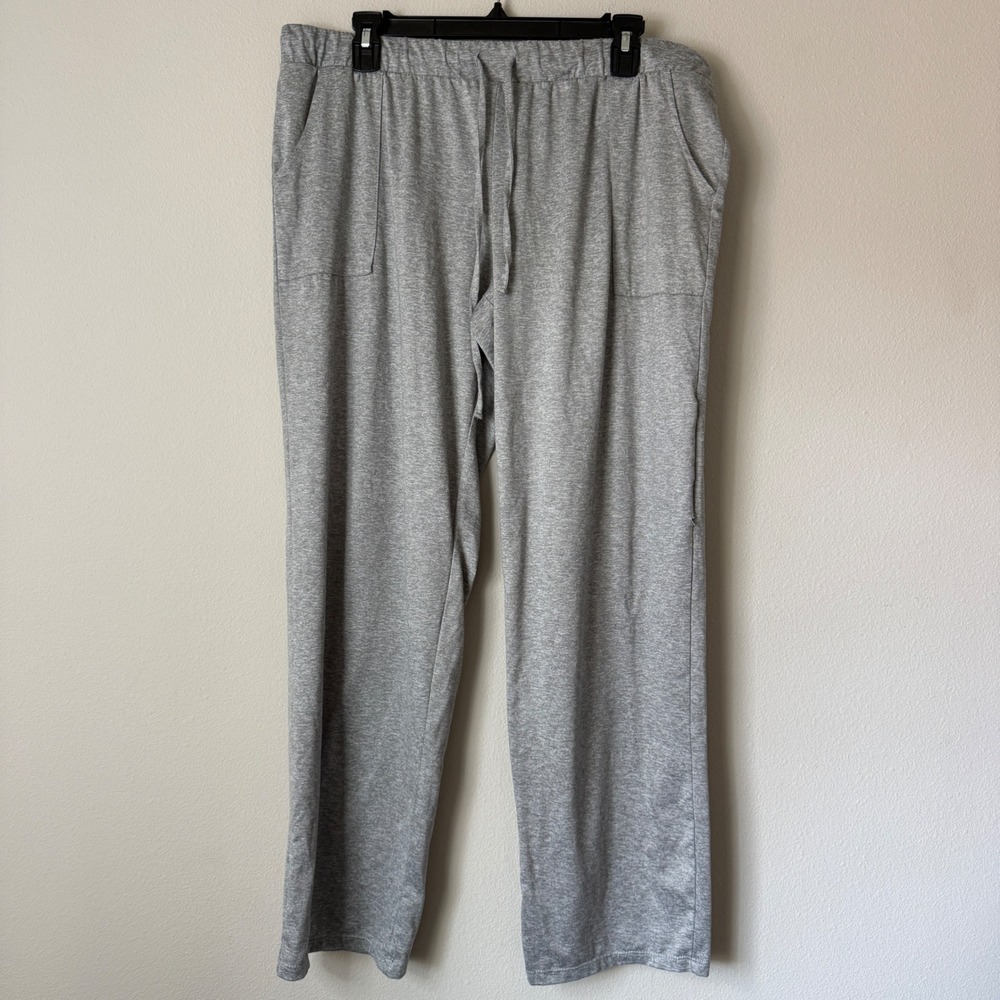 Lucky Brand Womens XL Heather Gray Lounge Pajama Pants Drawstring Straight Leg